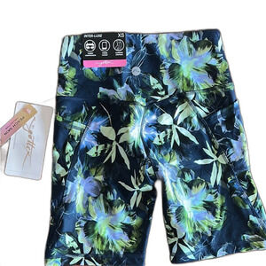 NEW Gottex Floral Patterned Athletic Shorts Girls XS 8 Navy Blue